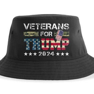 Dad Grandpa Veterans For Trump 2024 Sustainable Bucket Hat