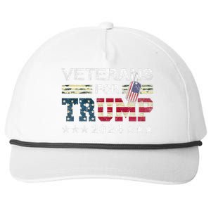 Dad Grandpa Veterans For Trump 2024 Snapback Five-Panel Rope Hat