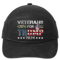 Dad Grandpa Veterans For Trump 2024 7-Panel Snapback Hat