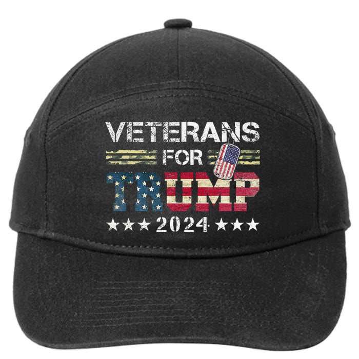 Dad Grandpa Veterans For Trump 2024 7-Panel Snapback Hat