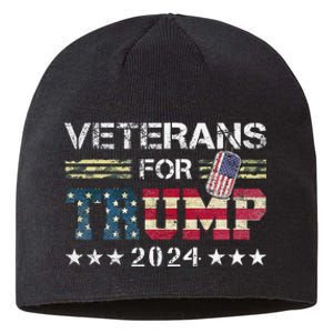 Dad Grandpa Veterans For Trump 2024 Sustainable Beanie