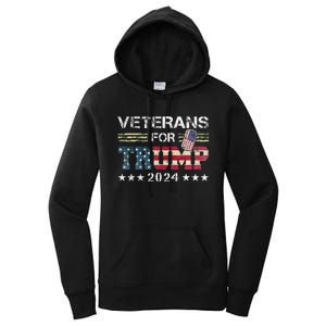 Dad Grandpa Veterans For Trump 2024 Women's Pullover Hoodie