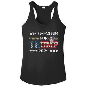 Dad Grandpa Veterans For Trump 2024 Ladies PosiCharge Competitor Racerback Tank