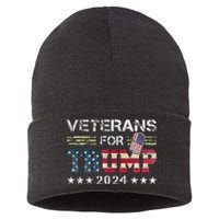 Dad Grandpa Veterans For Trump 2024 Sustainable Knit Beanie