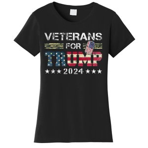 Dad Grandpa Veterans For Trump 2024 Women's T-Shirt