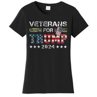 Dad Grandpa Veterans For Trump 2024 Women's T-Shirt