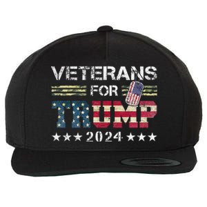 Dad Grandpa Veterans For Trump 2024 Wool Snapback Cap