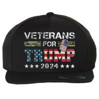 Dad Grandpa Veterans For Trump 2024 Wool Snapback Cap