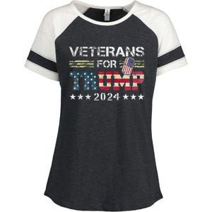 Dad Grandpa Veterans For Trump 2024 Enza Ladies Jersey Colorblock Tee