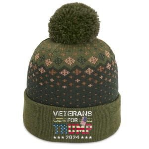 Dad Grandpa Veterans For Trump 2024 The Baniff Cuffed Pom Beanie