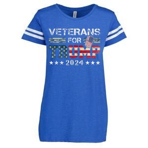 Dad Grandpa Veterans For Trump 2024 Enza Ladies Jersey Football T-Shirt