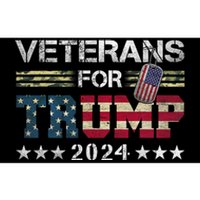 Dad Grandpa Veterans For Trump 2024 American Flag Camo Bumper Sticker