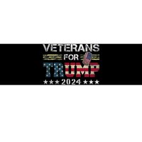 Dad Grandpa Veterans For Trump 2024 American Flag Camo Bumper Sticker