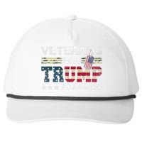 Dad Grandpa Veterans For Trump 2024 American Flag Camo Snapback Five-Panel Rope Hat