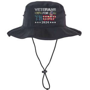 Dad Grandpa Veterans For Trump 2024 American Flag Camo Legacy Cool Fit Booney Bucket Hat