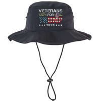 Dad Grandpa Veterans For Trump 2024 American Flag Camo Legacy Cool Fit Booney Bucket Hat