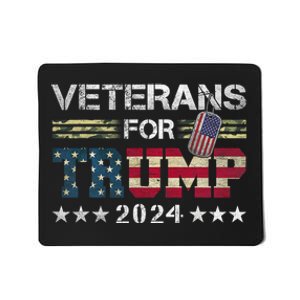 Dad Grandpa Veterans For Trump 2024 American Flag Camo Mousepad