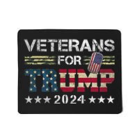 Dad Grandpa Veterans For Trump 2024 American Flag Camo Mousepad