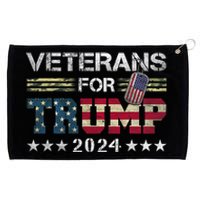 Dad Grandpa Veterans For Trump 2024 American Flag Camo Grommeted Golf Towel