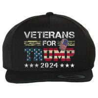 Dad Grandpa Veterans For Trump 2024 American Flag Camo Wool Snapback Cap