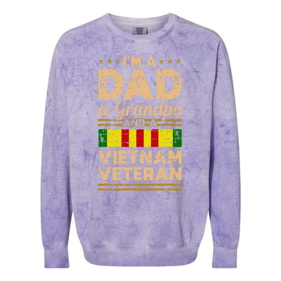 Dad Grandpa Vietnam Veteran Vintage Gift Colorblast Crewneck Sweatshirt