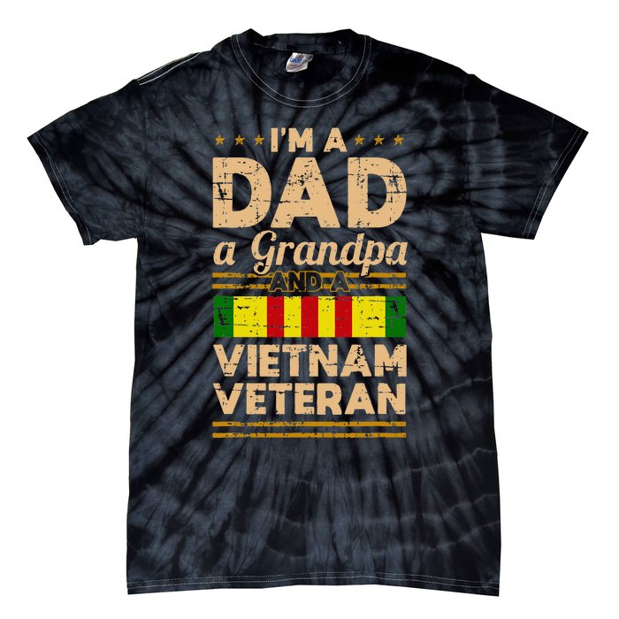 Dad Grandpa Vietnam Veteran Vintage Gift Tie-Dye T-Shirt