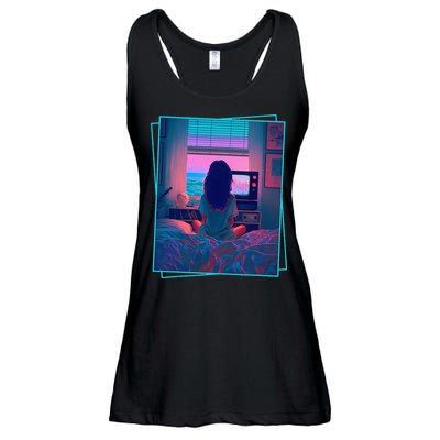 Dreamy Girl Vaporwave Anime Chill 90s Ethereal Alt Aesthetic Ladies Essential Flowy Tank