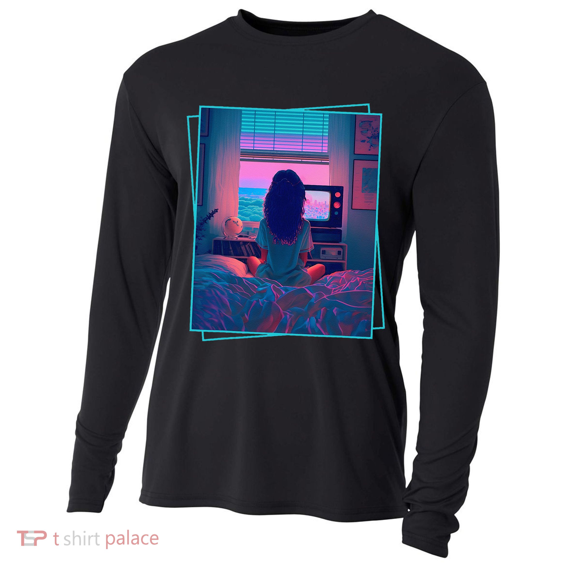 Dreamy Girl Vaporwave Anime Chill 90s Ethereal Alt Aesthetic Cooling Performance Long Sleeve Crew