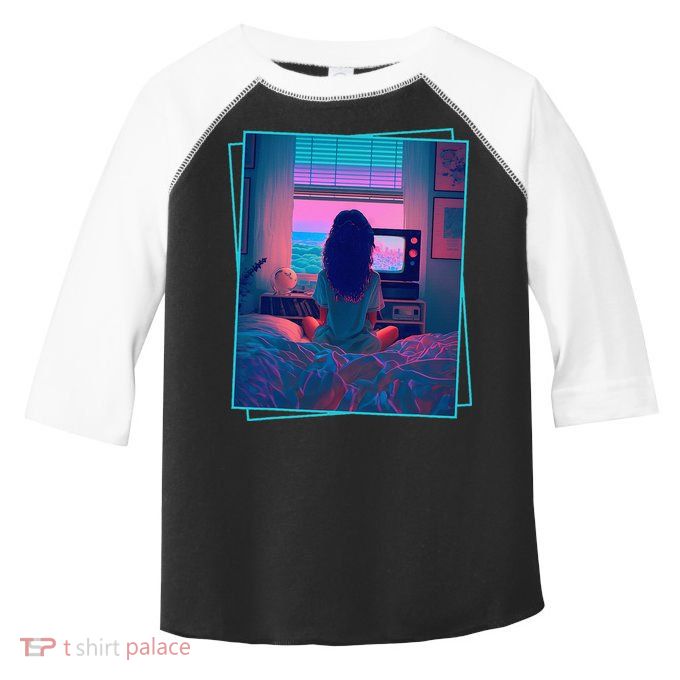Dreamy Girl Vaporwave Anime Chill 90s Ethereal Alt Aesthetic Toddler Fine Jersey T-Shirt