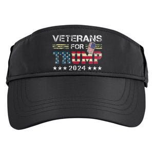 Dad Grandpa Veterans For Trump 2024 American Flag Camo Adult Drive Performance Visor