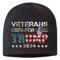 Dad Grandpa Veterans For Trump 2024 American Flag Camo Sustainable Beanie