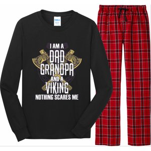 Dad Grandpa Viking Warrior Norse Mythology Valhalla Gift Long Sleeve Pajama Set