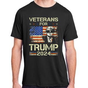 Dad Grandpa Veterans For Trump 2024 American Flag Camo Adult ChromaSoft Performance T-Shirt