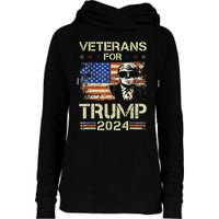 Dad Grandpa Veterans For Trump 2024 American Flag Camo Womens Funnel Neck Pullover Hood