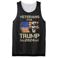 Dad Grandpa Veterans For Trump 2024 American Flag Camo Mesh Reversible Basketball Jersey Tank