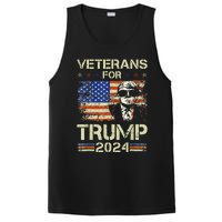 Dad Grandpa Veterans For Trump 2024 American Flag Camo PosiCharge Competitor Tank