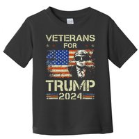 Dad Grandpa Veterans For Trump 2024 American Flag Camo Toddler T-Shirt