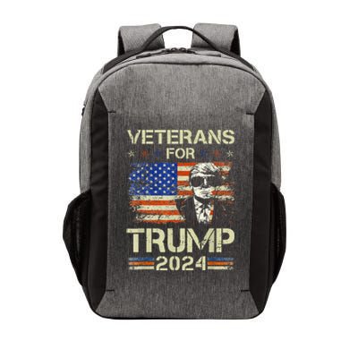 Dad Grandpa Veterans For Trump 2024 American Flag Camo Vector Backpack