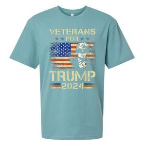 Dad Grandpa Veterans For Trump 2024 American Flag Camo Sueded Cloud Jersey T-Shirt