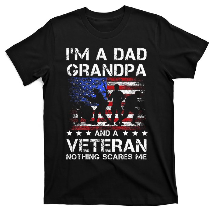 Dad Grandpa Veteran Nothing Scares Fathers Day T-Shirt