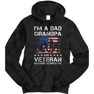 Dad Grandpa Veteran Nothing Scares Fathers Day Tie Dye Hoodie