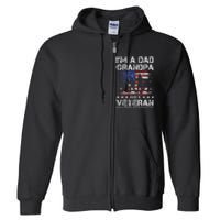 Dad Grandpa Veteran Nothing Scares Fathers Day Full Zip Hoodie