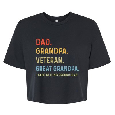 Dad Grandpa Veteran Great Grandpa From Grandkids Bella+Canvas Jersey Crop Tee