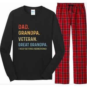 Dad Grandpa Veteran Great Grandpa From Grandkids Long Sleeve Pajama Set