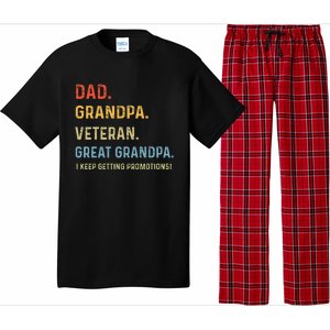 Dad Grandpa Veteran Great Grandpa From Grandkids Pajama Set