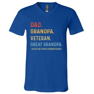 Dad Grandpa Veteran Great Grandpa From Grandkids V-Neck T-Shirt