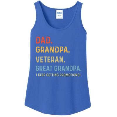 Dad Grandpa Veteran Great Grandpa From Grandkids Ladies Essential Tank