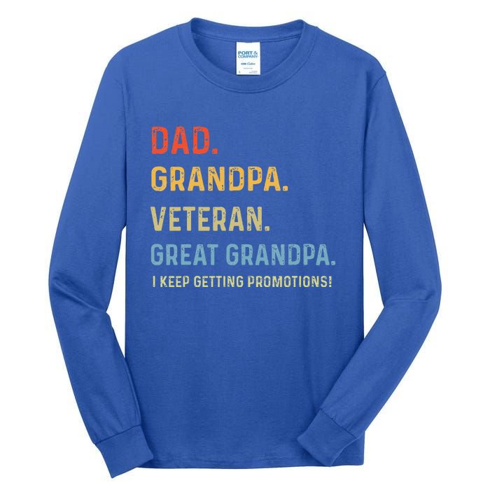 Dad Grandpa Veteran Great Grandpa From Grandkids Tall Long Sleeve T-Shirt