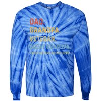 Dad Grandpa Veteran Great Grandpa From Grandkids Tie-Dye Long Sleeve Shirt