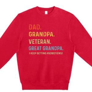 Dad Grandpa Veteran Great Grandpa From Grandkids Premium Crewneck Sweatshirt